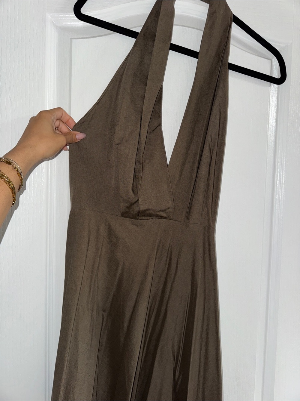 Zara Olive Halter Maxi Dress - Picture 2 of 3